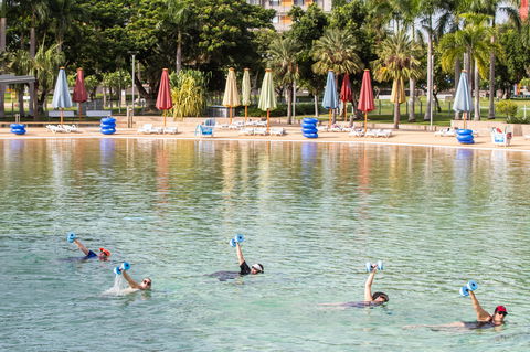 Aqua Fitness In The Wave Lagoon - Accommodation Cairns 0